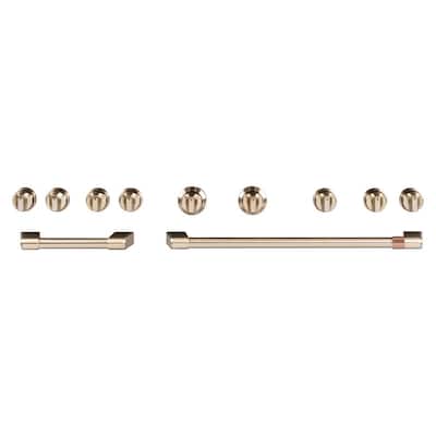 48 in. Front Control Gas Range Handle and Knob Kit in Brushed Bronze
