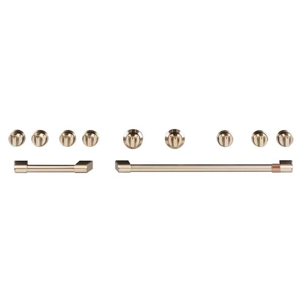 Cafe 48 in. Front Control Gas Range Handle and Knob Kit in Brushed Bronze