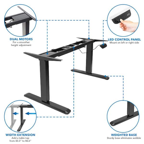 mount it 55 in. Rectangular Dual Motor Electric Standing Desk with Maple Tabletop MI 18081