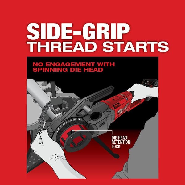 Milwaukee - M18 FUEL ONE-KEY Cordless Brushless Pipe Threader Kit with M18 Fuel Compact Bandsaw Tool