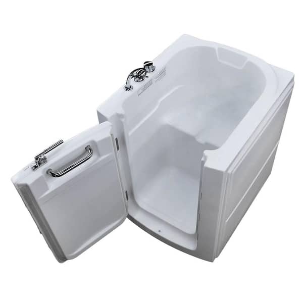 Universal Tubs Nova Heated 3.2 ft. Walk-In Non-Whirlpool Bathtub in White with Chrome Trim