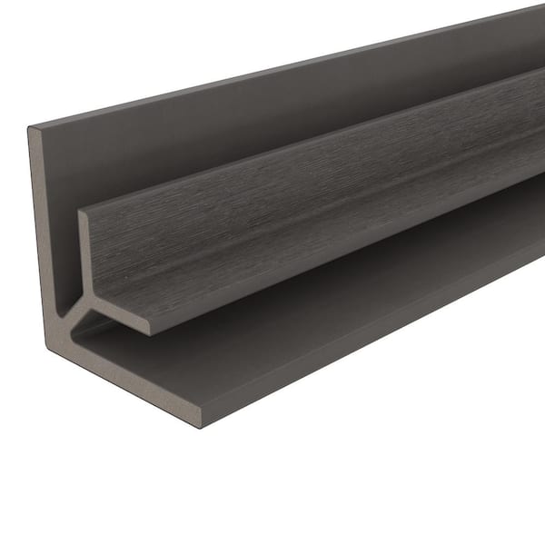 NewTechWood All Weather System 2.8 in. x 2.8 in. x 8 ft. Composite Siding Inside Corner Trim in Argentinian Silver Gray Board