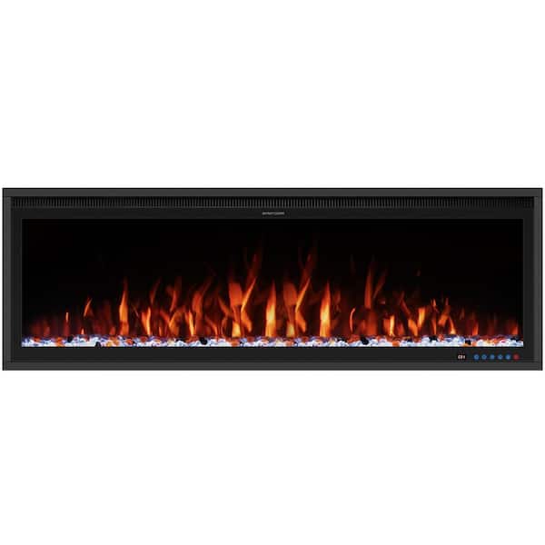 Prismaster ...keeps your home stylish 50 in. Smart Electric Fireplace Inserts Recessed and Wall Mounted Fireplace with Remote in Black
