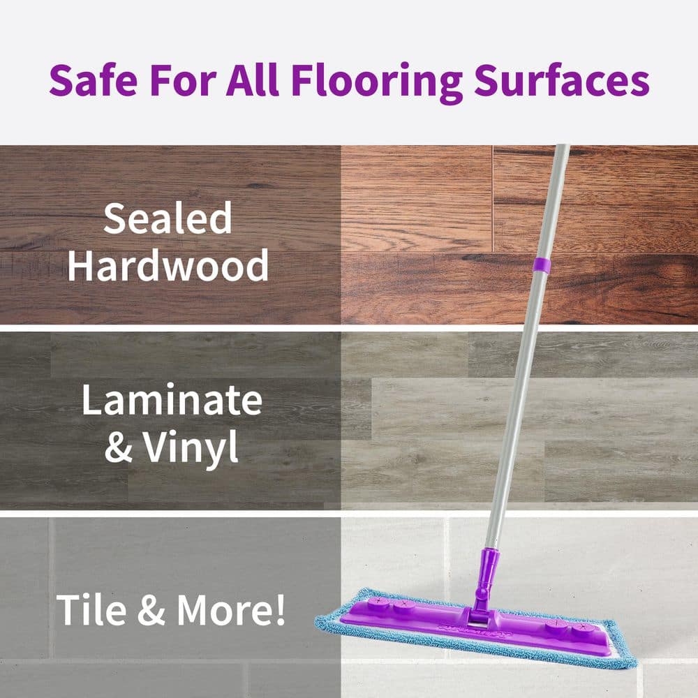 Rejuvenate Multicolor Microfiber Flat Mop Kit with Aluminum Handle