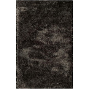 South Beach Shag Charcoal 4 ft. x 6 ft. Solid Area Rug