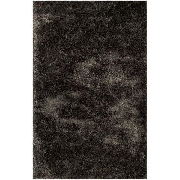 SAFAVIEH South Beach Shag Charcoal 4 ft. x 6 ft. Solid Area Rug