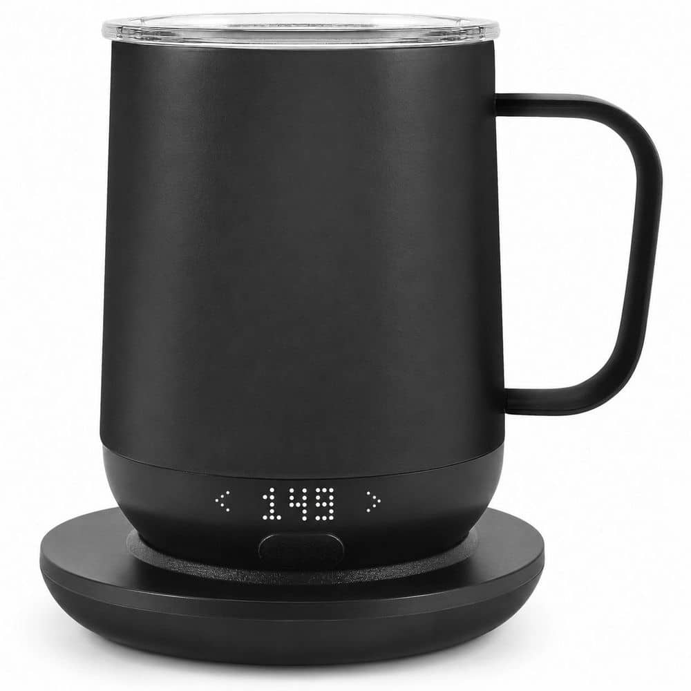 12 oz Black Stainless Steel Double-Walled Vacuum Insulated Heated Coffee Mug with Spill-Resistant Lid, 1 Piece price history on PriceWatchPro