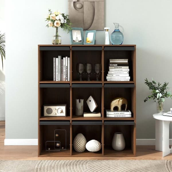 XUJMK 39 in. W x 15 in. D x 44 in. H Linen Cabinet, 3 × 3 Cubby