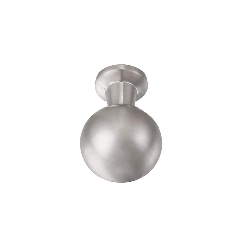 Brushed Nickel Round Cabinet Knob with Mounting Hardware