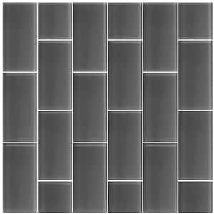 Dark Gray 3 in. x 6 in. Matte Finished Glass Mosaic Tile (5 sq. ft./Case)