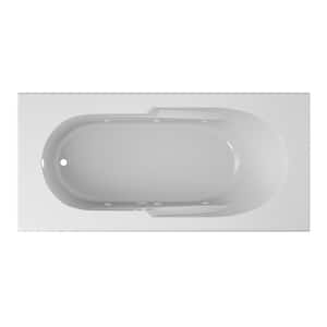 Signature 72 in. x 36 in. Rectangular Whirlpool Bathtub with Left Drain in White