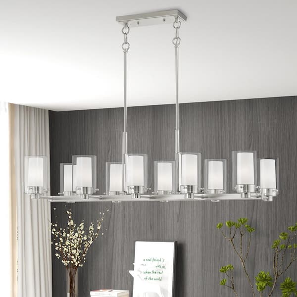 Manhattan 10 Light Brushed Nickel Chandelier