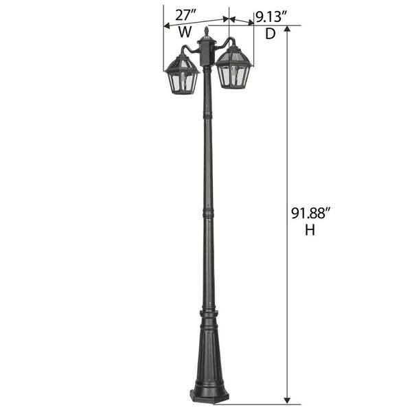 Gama Sonic Polaris 2 Light Black Led Solar Post And Lamp With Gs Bulb 177b50002 The Home Depot Lamp Post With Gs Solar Led Light Bulb, Solar Powered Garden Lamp Post 1 3m