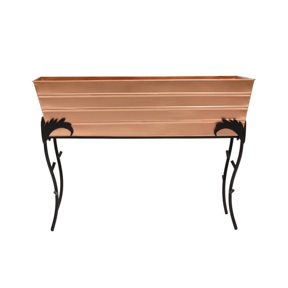 Copper Plated Galvanized Steel Flower Planter Box with Iron Stand