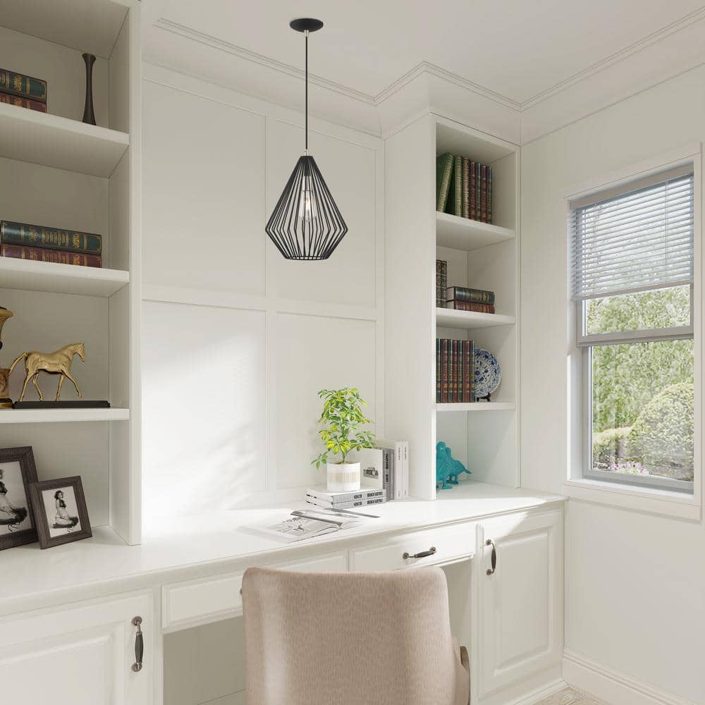 Linz Black Steel Geometric Mini Pendant Light - 21" Height