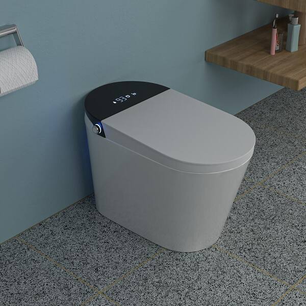 Dimakai Elongated Heated Seat Bidet Toilet with Foot Sensor Flush and LED Display