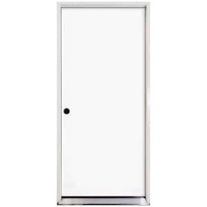 30 in. x 80 in. Element Series Flush White Primed Right-Hand Inswing Steel Prehung Front Door with 4-9/16 in. Frame