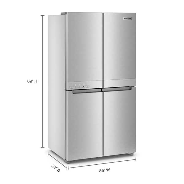 KitchenAid 20-cu ft Counter-depth French Door Refrigerator with Ice Maker  (White) ENERGY STAR in the French Door Refrigerators department at