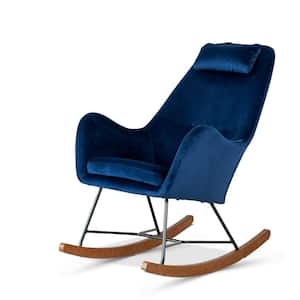Revi Mid Century Modern Indoor Nursery Rocking Chairs in Blue