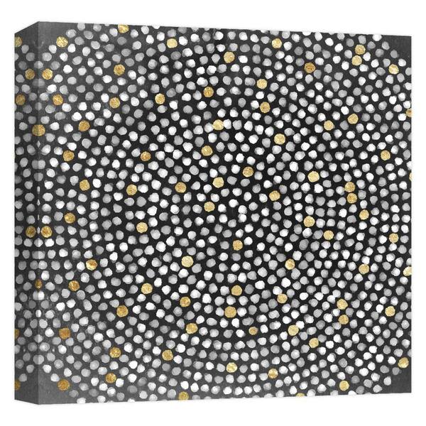 PTM Images Golden Swirls'' Canvas Abstract Wall Art 15 in. x 15 in.