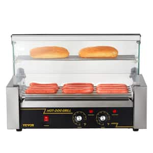 Hot Dog Roller 5 Rollers 12 Hot Dogs Capacity Stainless Sausage Grill Cooker Machine, ETL Certified