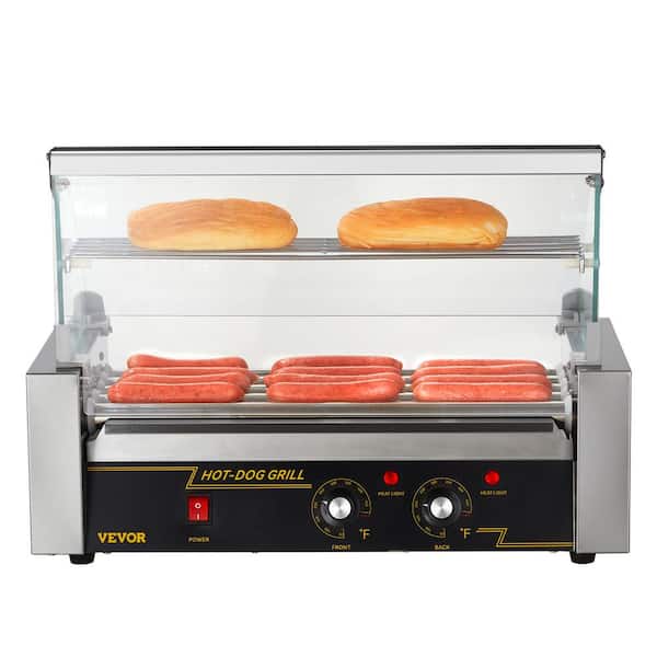 WantJoin Hot Dog Grill Machine, Commercial Electric Hot Dog roller, 900W  Sausage Machine Hot-dog 7 Roller Grill Cooker Machine (silver)