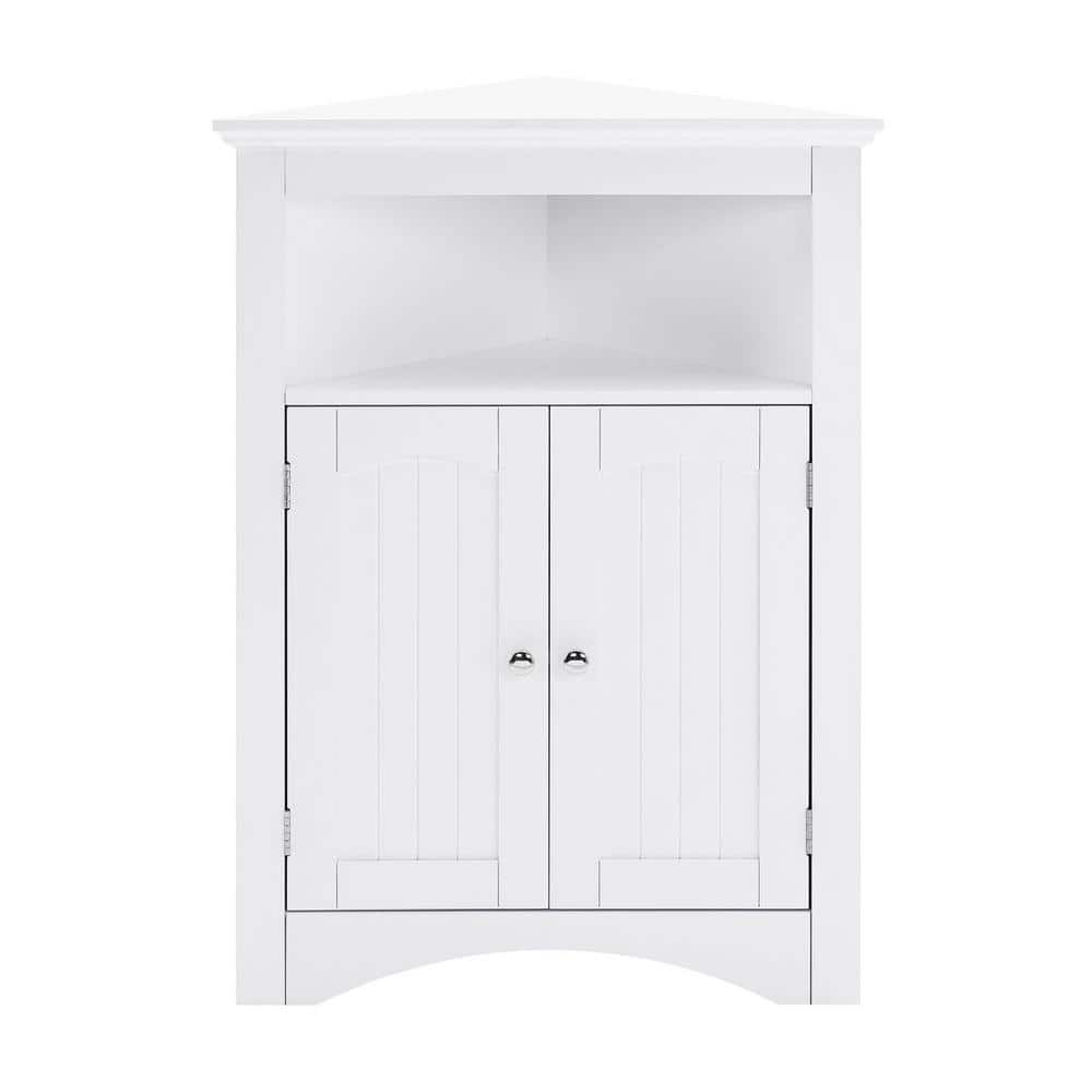 24 in. W x 12 in. D x 32 in. H in White Assembled Floor Corner with Doors a