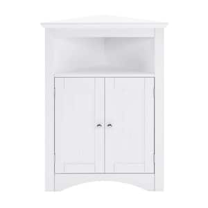 24 in. W x 12 in. D x 32 in. H in White Assembled Floor Corner with Doors and Shelves for Bathroom, Kitchen Cabinet