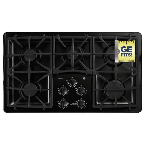 GE 36 in. Gas Cooktop in Black with 5 Burners including Power Boil Burner