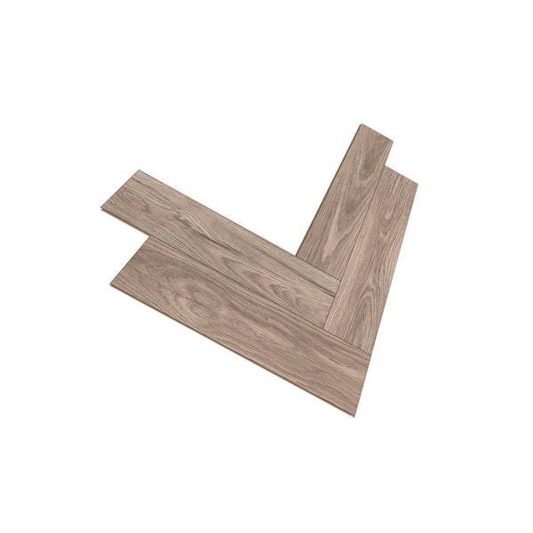 Krono Original Twilight Sterling Oak Herringbone 8mm T x 4.96 in. W Water ResistantLaminate Wood Flooring (9.40 sq. ft./Case)