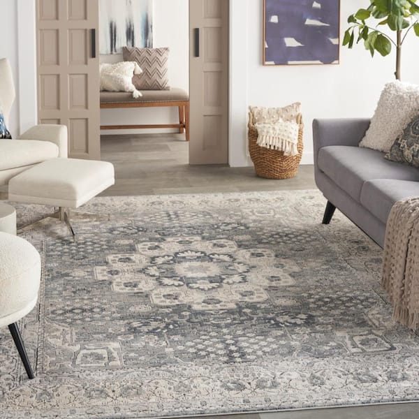 Concerto Grey/Ivory 9 ft. x 12 ft. Persian Vintage Area Rug