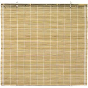 Oriental Furniture Burnt Bamboo Cordless Window Shade Natural 24 in. W x 72 in. L