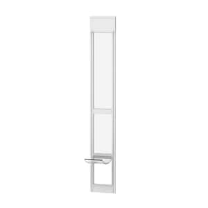 Medium White Glass Patio Pet Door, Rental Safe & Permanent Install Options, For pets up to 42 lbs