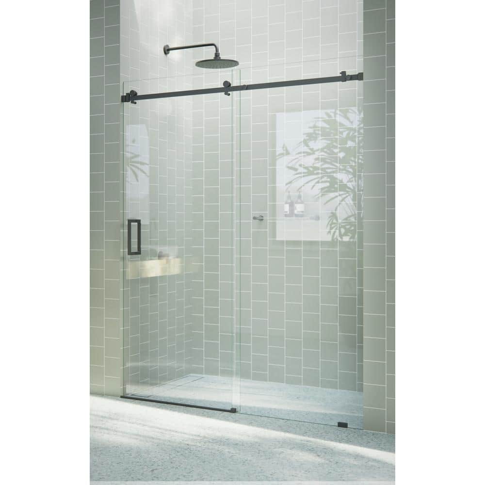 Astro 56 - 60 in. x 78 in. Fully Frameless Glass Sliding Shower Door