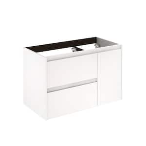 Ambra 90 Base 35.1 in. W x 17.6 in. D x 21.8 in. H Bath Vanity Cabinet without Top in Matte White