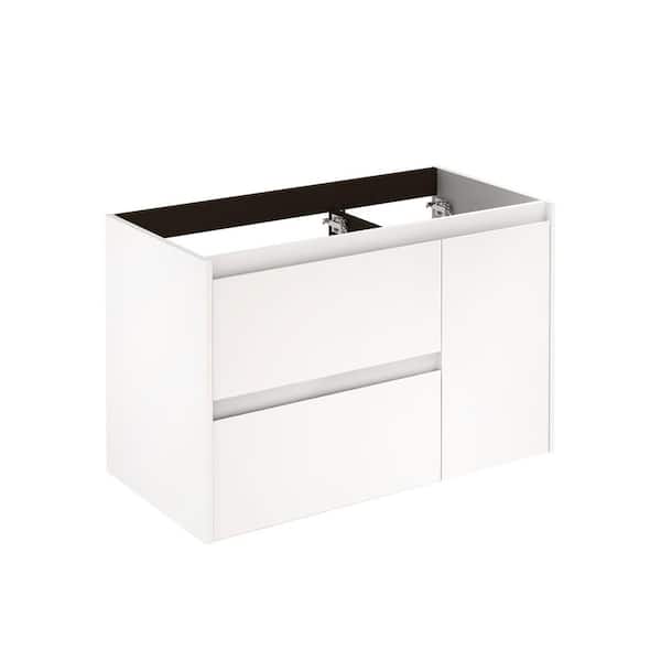 WS Bath Collections Ambra 90 Base 35.1 in. W x 17.6 in. D x 21.8 in. H Bath Vanity Cabinet without Top in Matte White