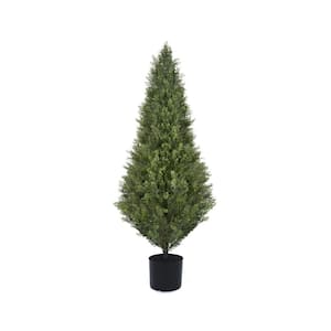 1-Piece 4 ft. Artificial Cedar Tree, Anti-UV Artificial Tree Outdoor Potted Fake Plant Trees