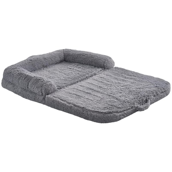 Human Dog Bed 72 in. x 48 in. x 10 in. Giant Human Dog Bed for Adults & Pets Human Size Dog Bed with Washable Cover Grey