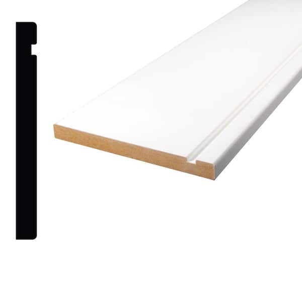 Pro Pack 1/2 in. x 5 in. x 84 in. Primed MDF Baseboard Moulding (8-Pack − 56 Total Linear Feet)