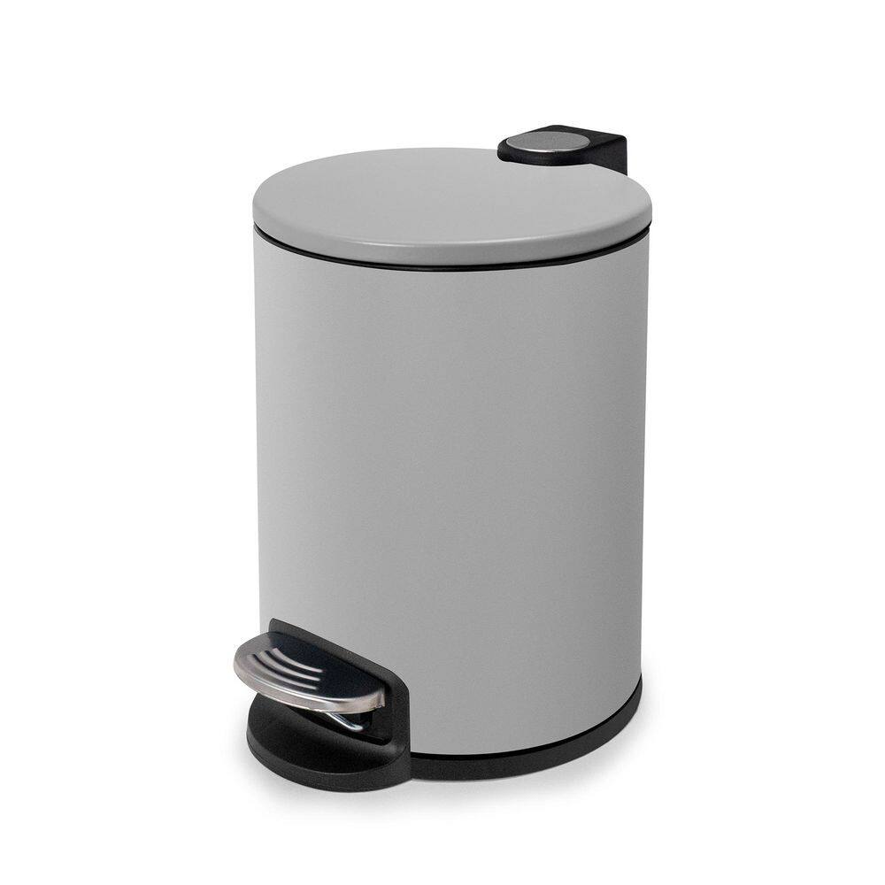 Small Round 5 L/1.3 Gal. Pedal Trash Bin with Soft Close Lid in Matte Gray price history on PriceWatchPro
