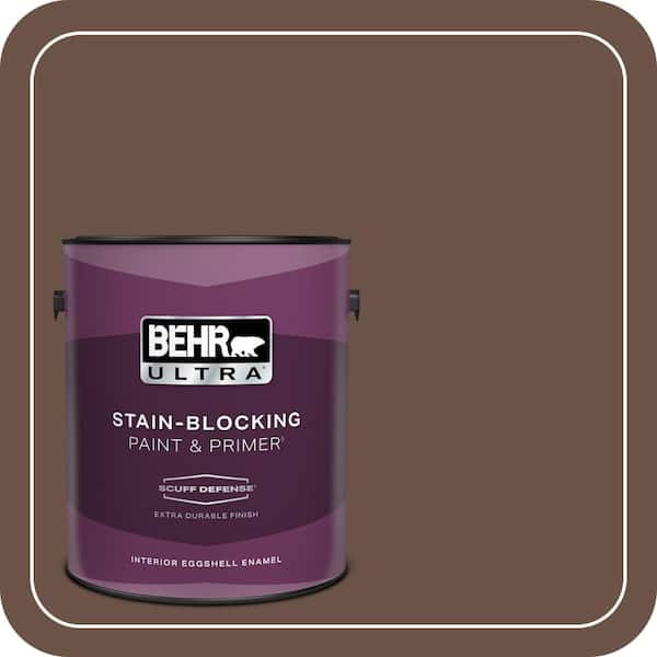 BEHR ULTRA 1 gal. #MQ2-05A Authentic Brown Extra Durable Eggshell Enamel Interior Paint & Primer