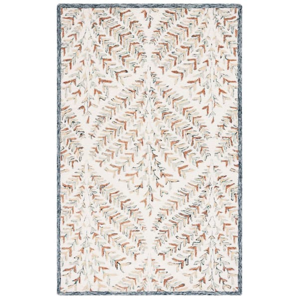 SAFAVIEH Capri Ivory/Green 5 ft. x 8 ft. Geometric Leaf Area Rug