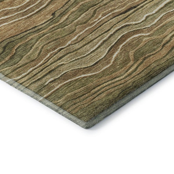 Mayfield Premium Machine Washable Abstract AMF1704 Fern 3 ft. x 5 ft. Area Rug