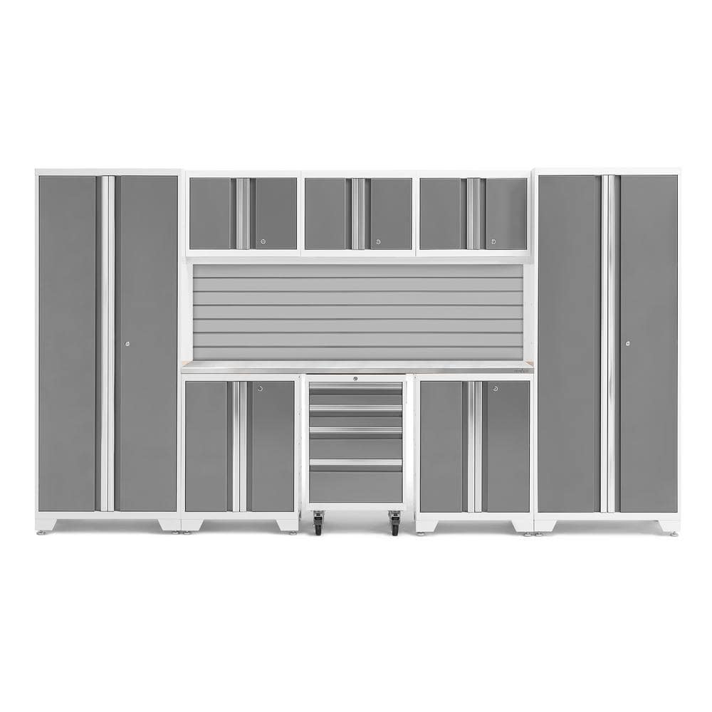 Bold Series 132 in. W x 76.75 in. H x 18 in. D 24-Gauge Steel Garage Cabinet Set in Platinum (9-Piece) price history on PriceWatchPro