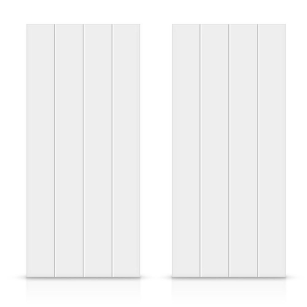 72 in. x 96 in. Hollow Core White Painted Composite MDF Interior Double Closet Sliding Doors