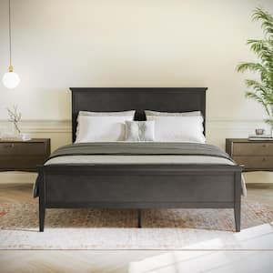 Gray Wood Frame Queen Platform Bed