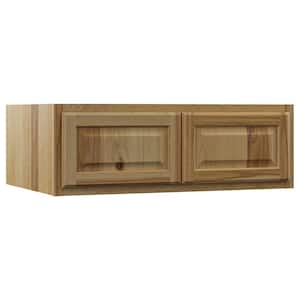 Hampton 36 in. W x 24 in. D x 12 in. H Assembled Deep Wall Bridge Kitchen Cabinet in Natural Hickory without Shelf