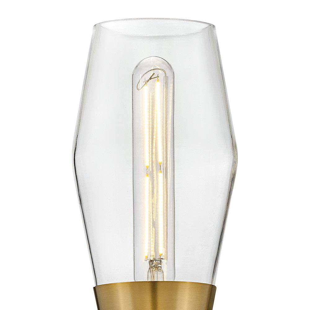 Livie Lacquered Brass and Clear Glass 2-Light Wall Sconce