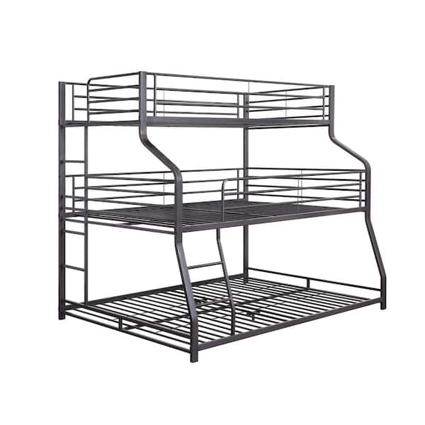 Acme Furniture Caius Ii Metal Triple, Desk Bunk Bed Queen