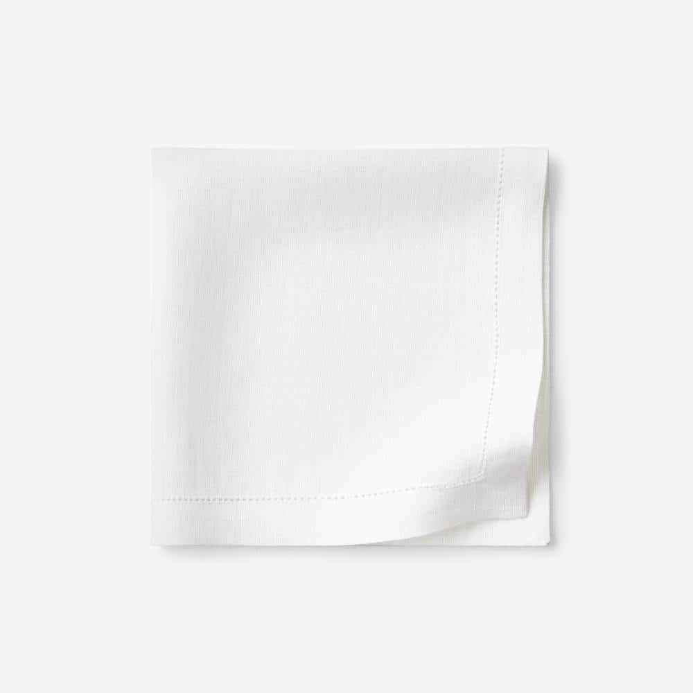 The Company Store Linen 19 in. X 19 in. White Cotton Napkins (Set of 4 ...